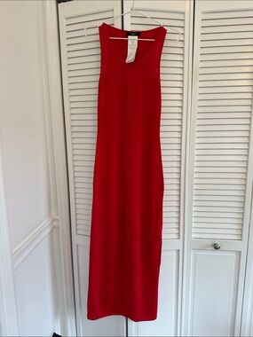 MaxMara Vibrant Red Sleeveless Maxi Dress